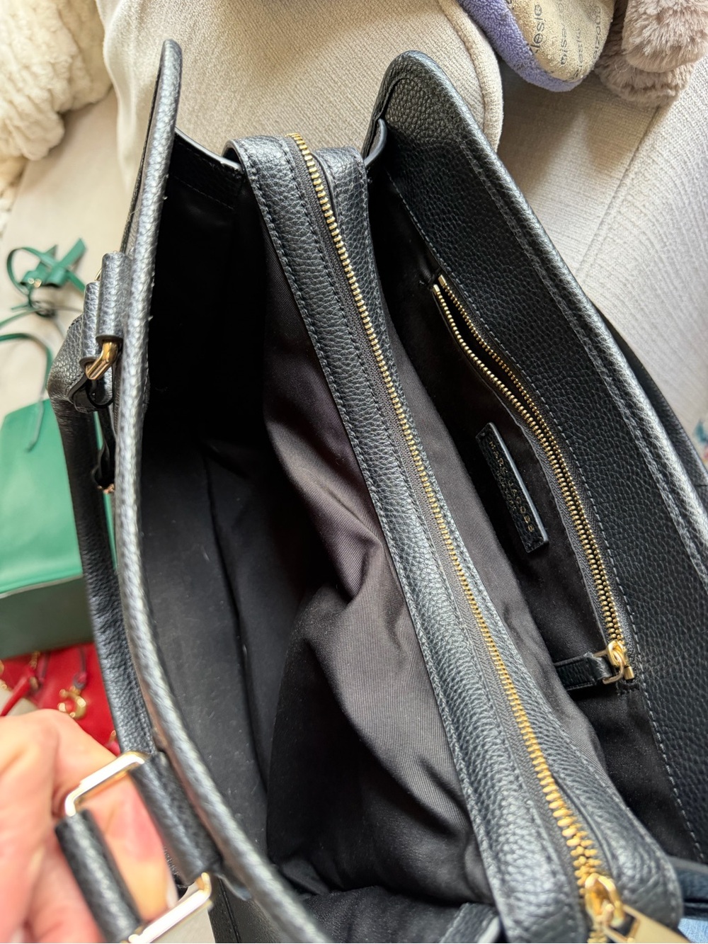 Marc Jacobs Black Pebbled Satchel with Gold Hardware - Picture 4 of 5